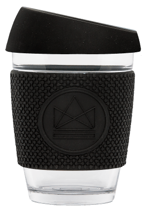 Neon Kactus Black Glass Coffee Cup