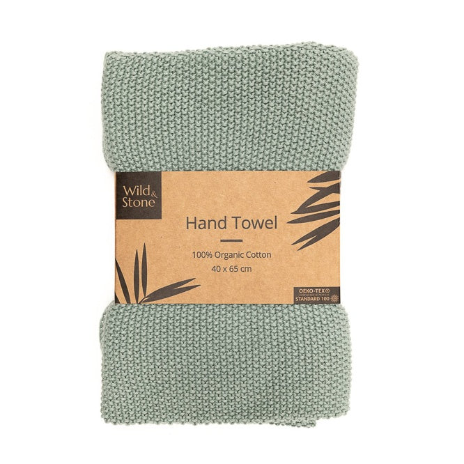 Wild & Stone Organic Cotton Hand Towel in Moss Green