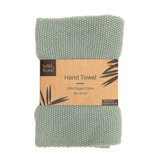 Wild & Stone Organic Cotton Hand Towel in Moss Green