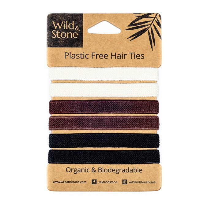 Wild & Stone Plastic Free Hair Ties in Natural Colours