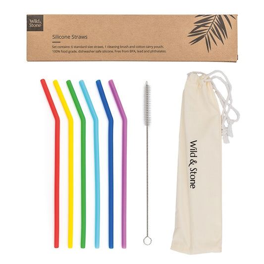 Wild & Stone Reusable Silicone Straw Set