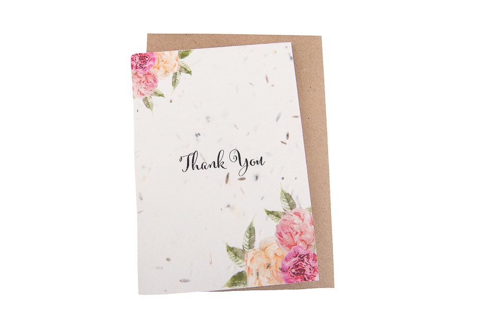 Plantable Thank You Card (Peonies)