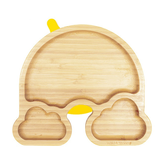 Wild & Stone Over the Rainbow Bamboo Weaning Suction Plate  in Yellow