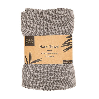 Wild & Stone Organic Cotton Hand Towel in Slate Light Grey