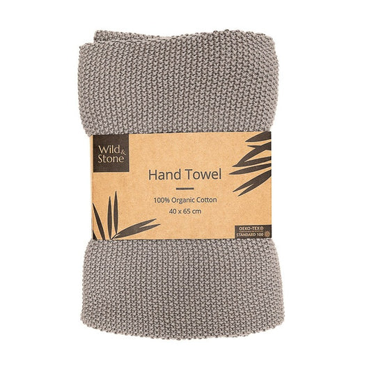 Wild & Stone Organic Cotton Hand Towel in Slate Light Grey