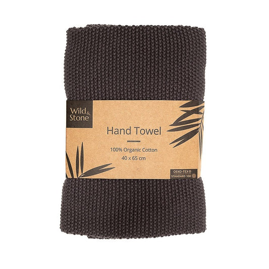 Wild & Stone Organic Cotton Hand Towel in Slate Dark Grey