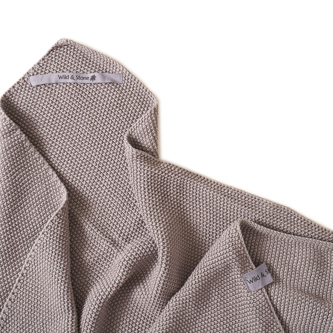 Wild & Stone Organic Cotton Hand Towel in Slate Light Grey