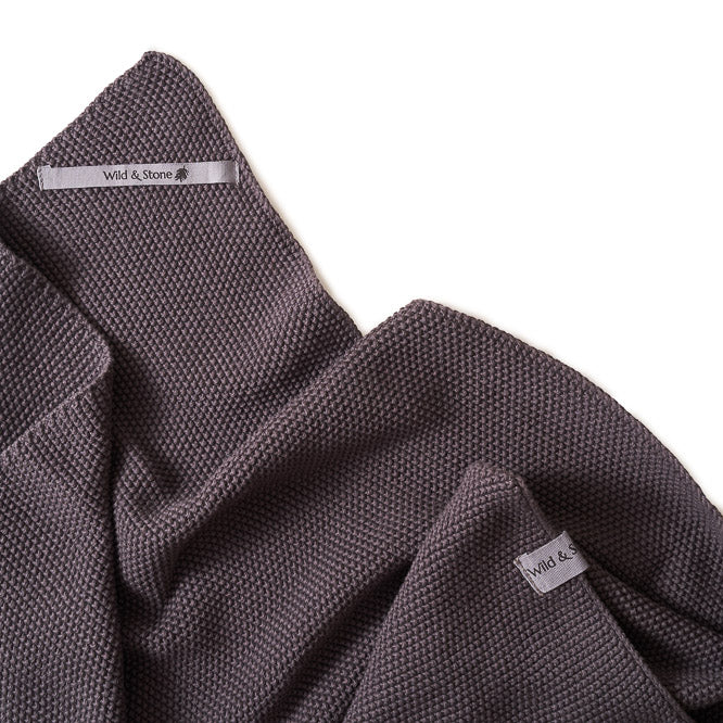 Wild & Stone Organic Cotton Hand Towel in Slate Dark Grey