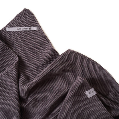 Wild & Stone Organic Cotton Hand Towel in Slate Dark Grey