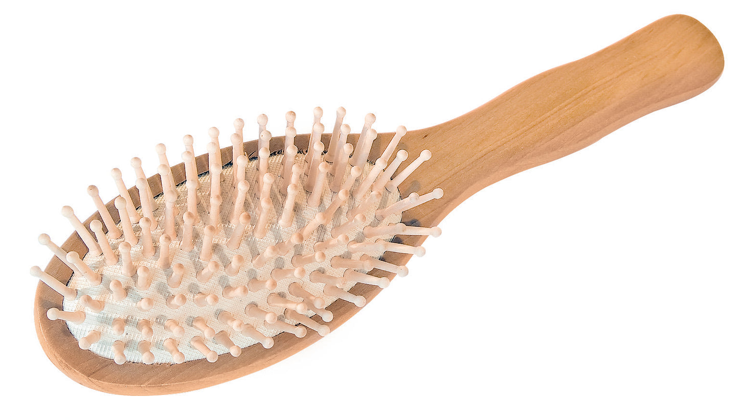 Croll & Denecke Wooden Oval Hair Brush with wooden pins